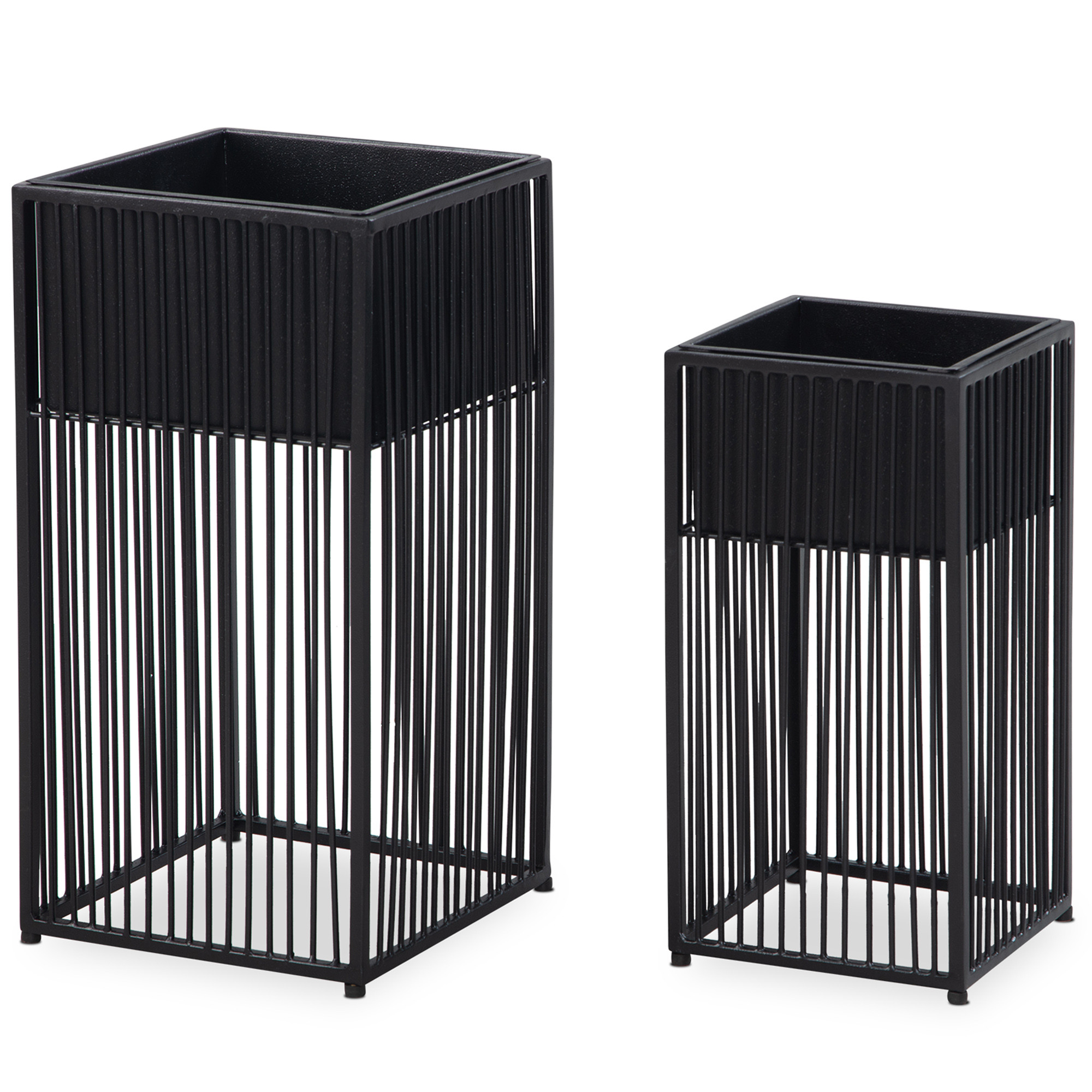 Doniczka finebuy zestaw 2 metalowych czarnych