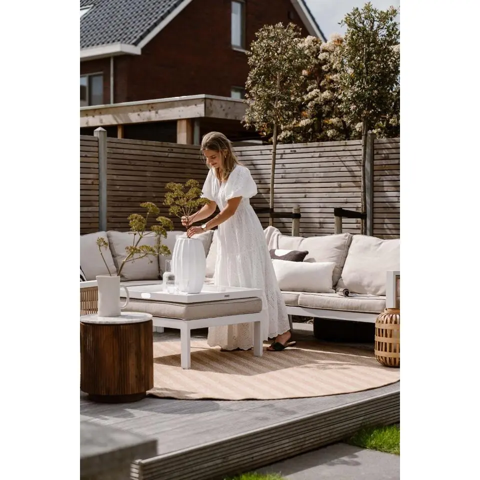 Interieur05 rond buitenkleed jute naturel zigzag - 200 x 200 cm