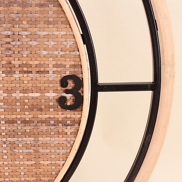 Horloge en rotin et bambou 60cm