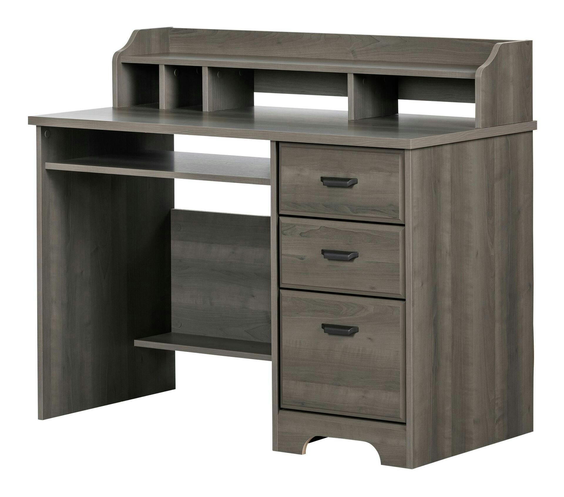 South Shore Versa 3-Drawer Home Office Computer Desk With Hutch