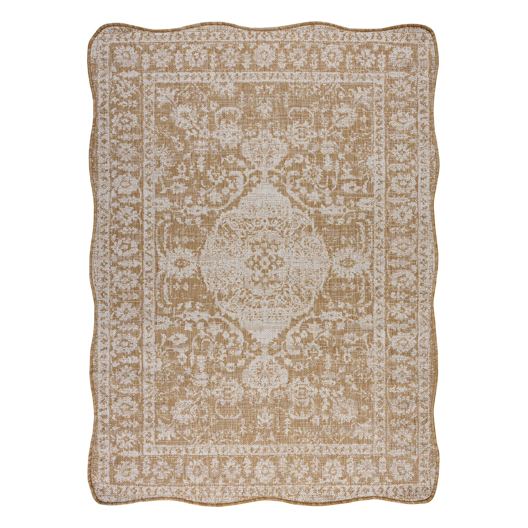 Dywan ORGANIC 2762 sizal Ornament, ramka naturalny / beżowy - 120x170 cm