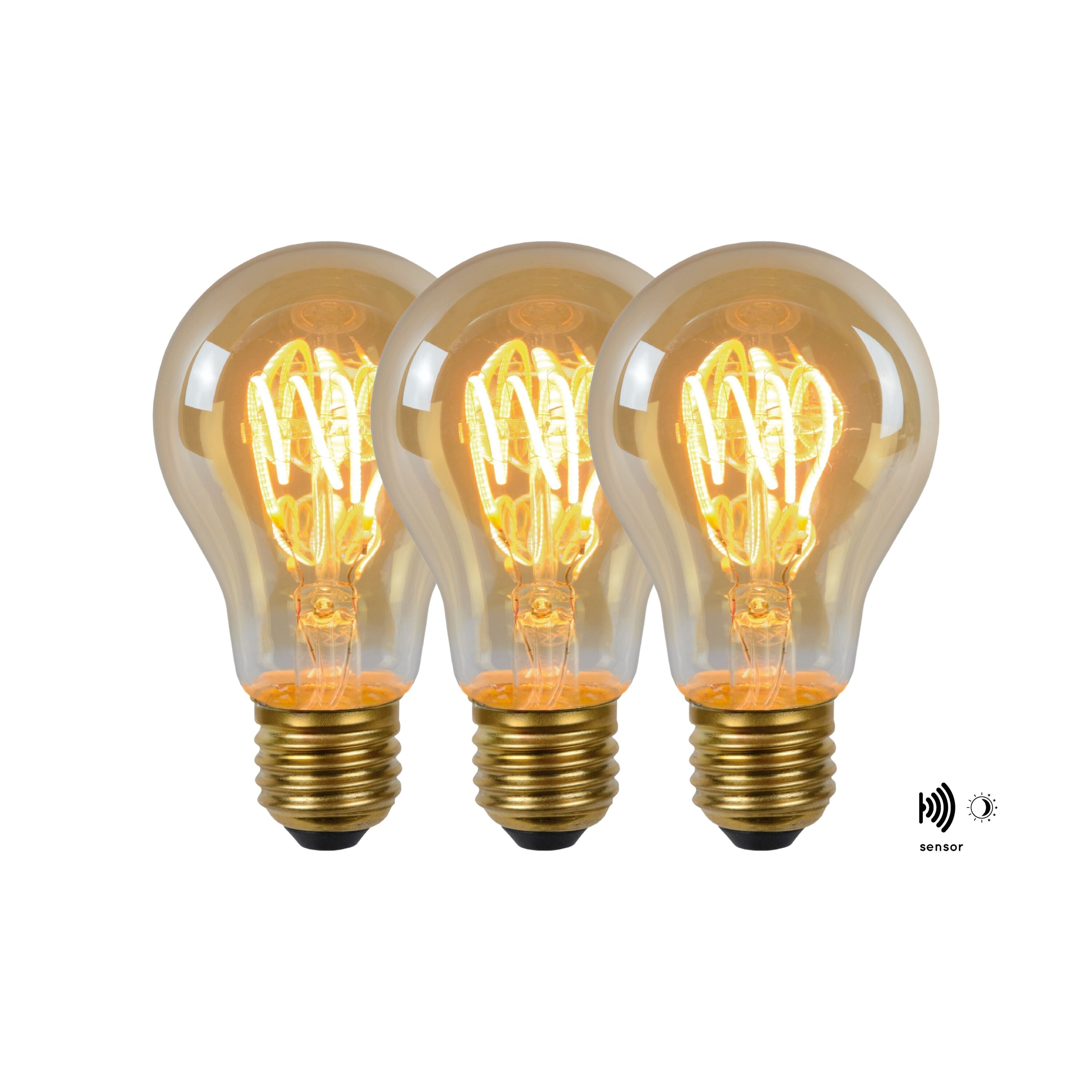 Lucide A60 TWILIGHT SENSOR Filament lamp - Amber (set van 3)