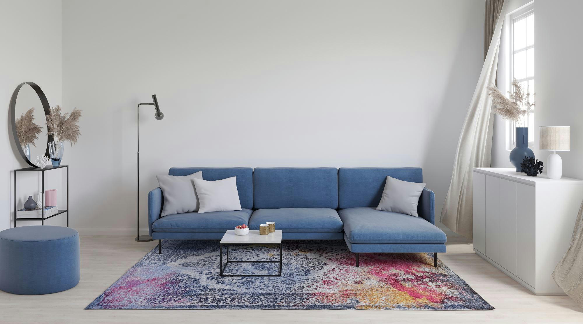 COSIMA - Tapis salon tissé plat - multicolore 190x280 cm