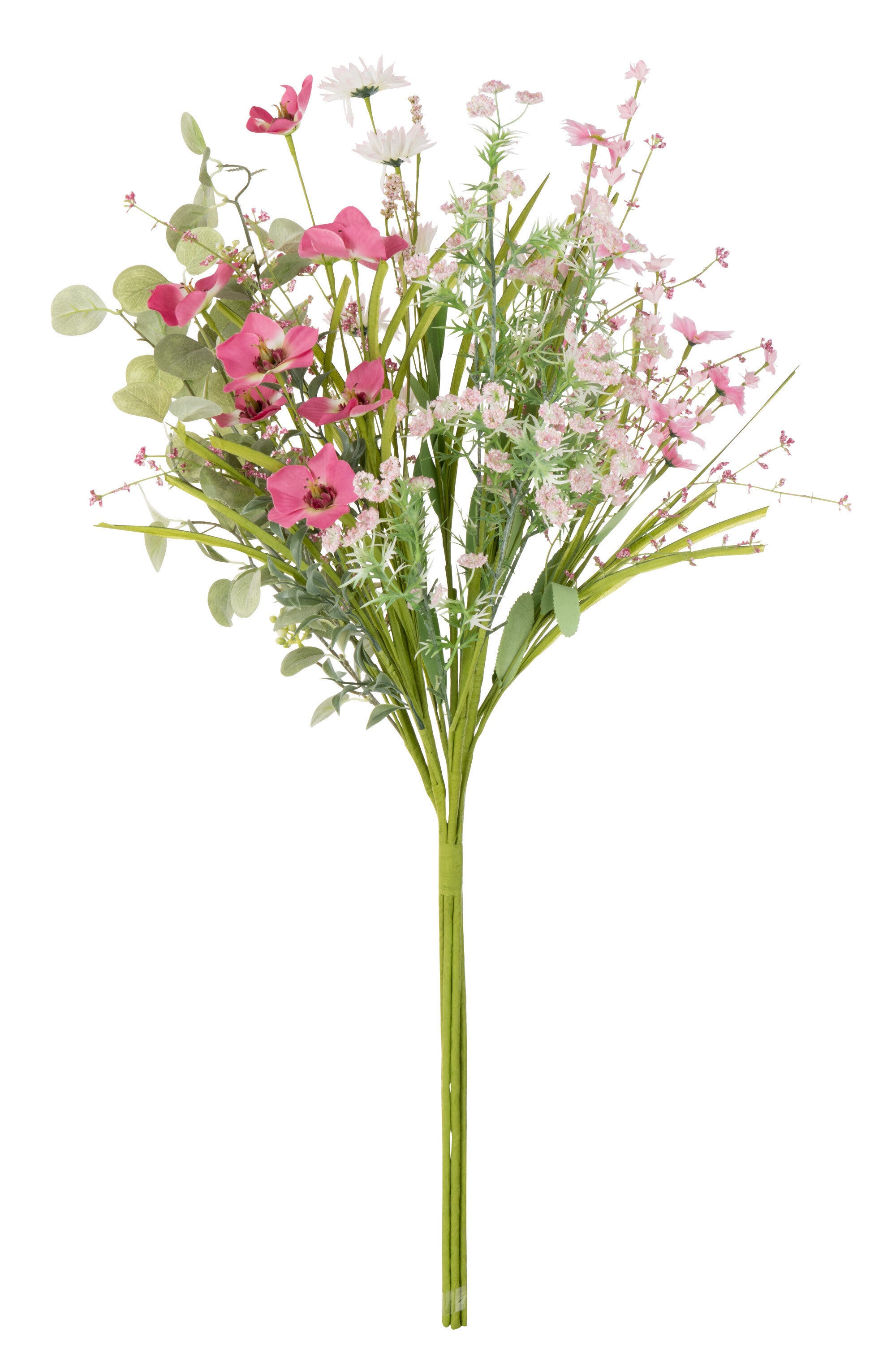 J-Line boeket Mix Bloemen - kunststof - roze