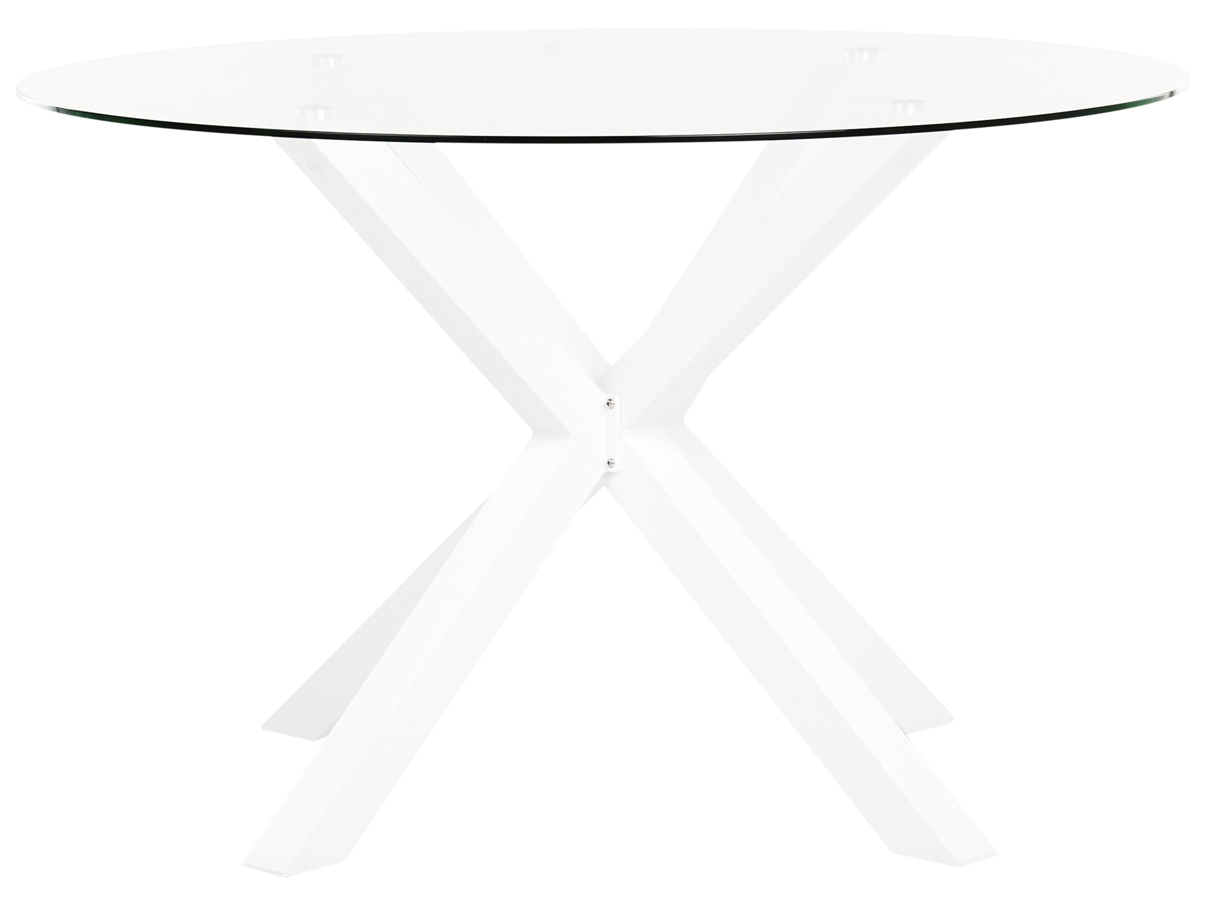 Garden Dining Table MALETTO 120 cm 120 cm Glass White