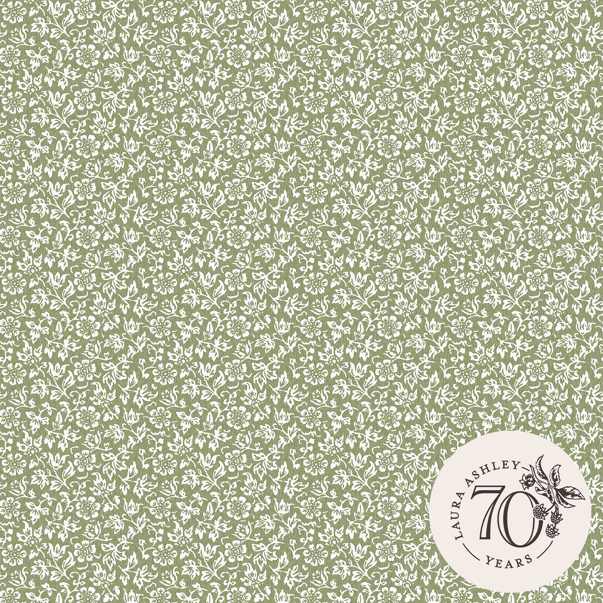 Laura Ashley Vliesbehang Sweet Alyssum Moss Groen