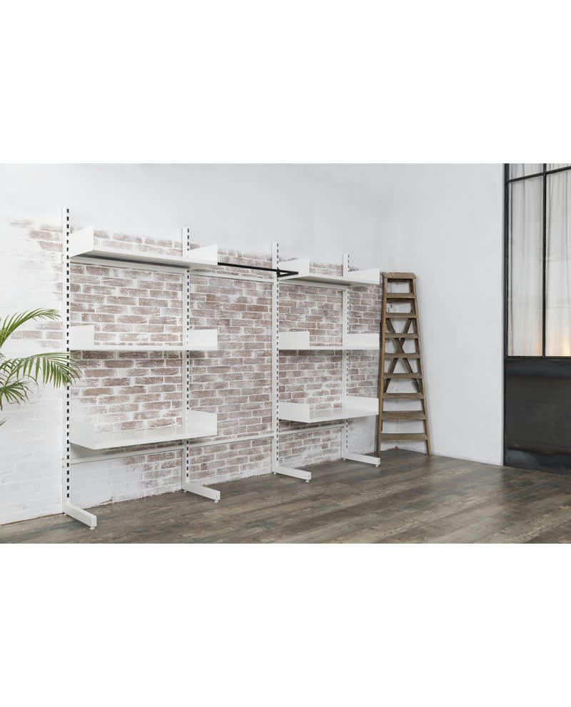 MOK - Mobilier de rangement autoportant sans fixation en métal blanc robuste