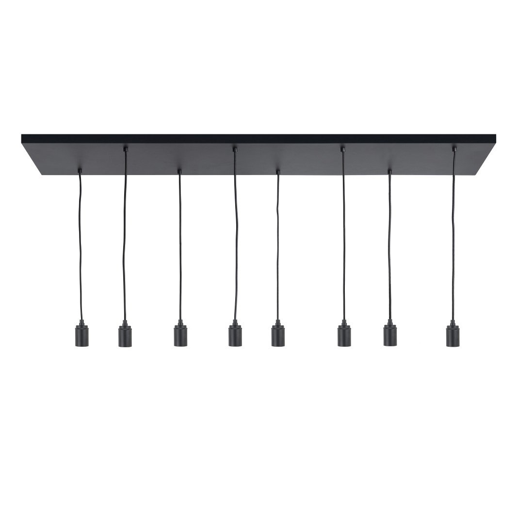 Highlight plafondplaat - 8 lichts - 130 x 130  cm - zwart