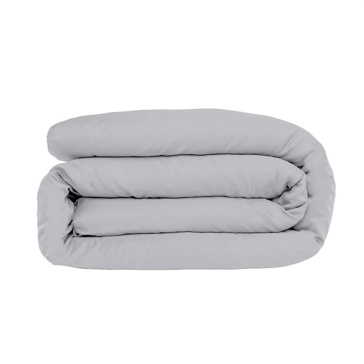 JULIA - Housse de couette satin de coton  240x220 gris moyen