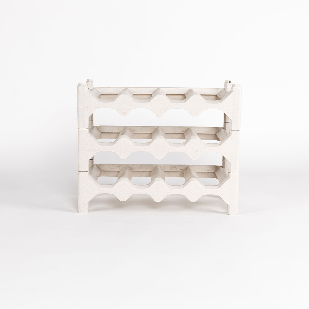 Conjunto de 3 garrafeiras bege para 12 garrafas