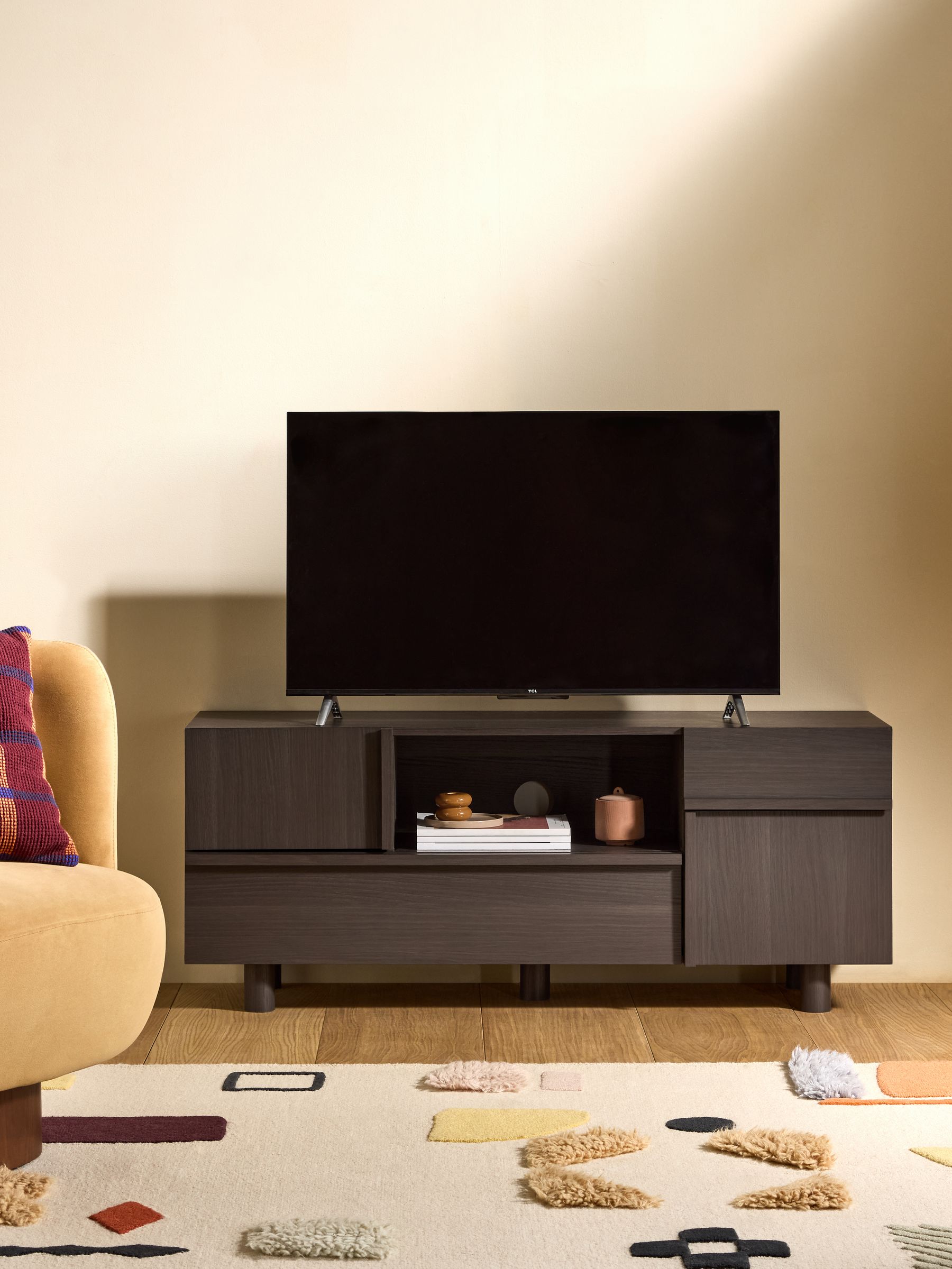 Ascott Up to 50 Inch TV Unit in Dark Wood Effect