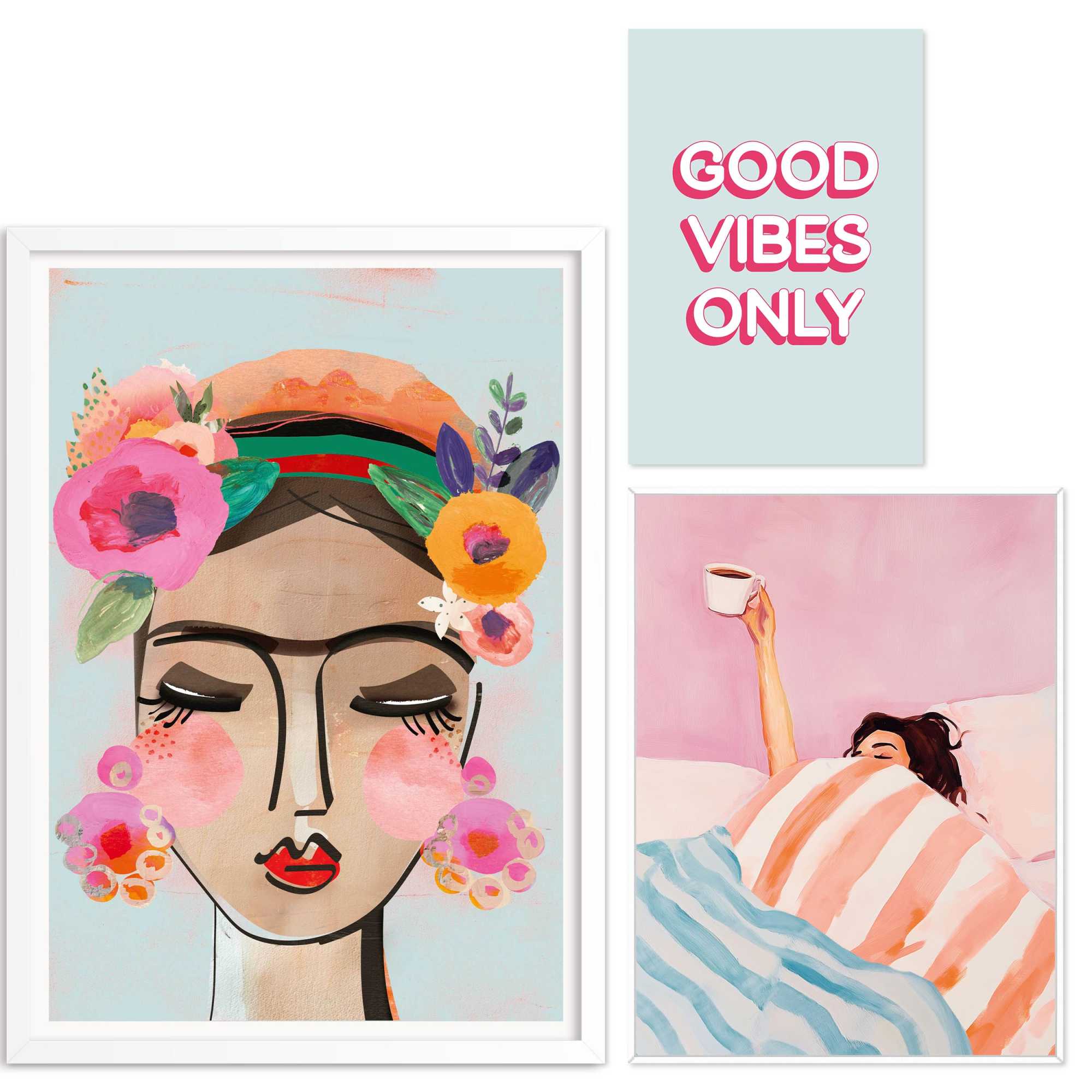 Reinders - Pastel sfeer - Set wanddecoratie in diverse formaten 50x70