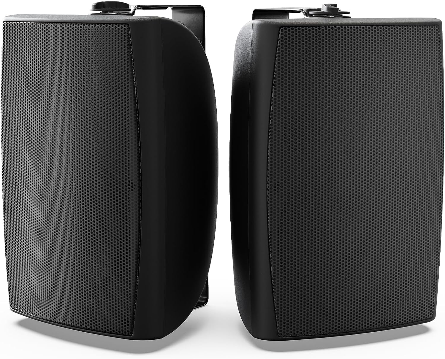 Herdio 8 Inch 600W Outdoor Bluetooth Speakers Waterproof with Powerful Bass, TWS Pairing Wall Mount Durable Loud Sound System | Ideal for Large Spaces: Commercial Areas, Spacious Backyards (Black)