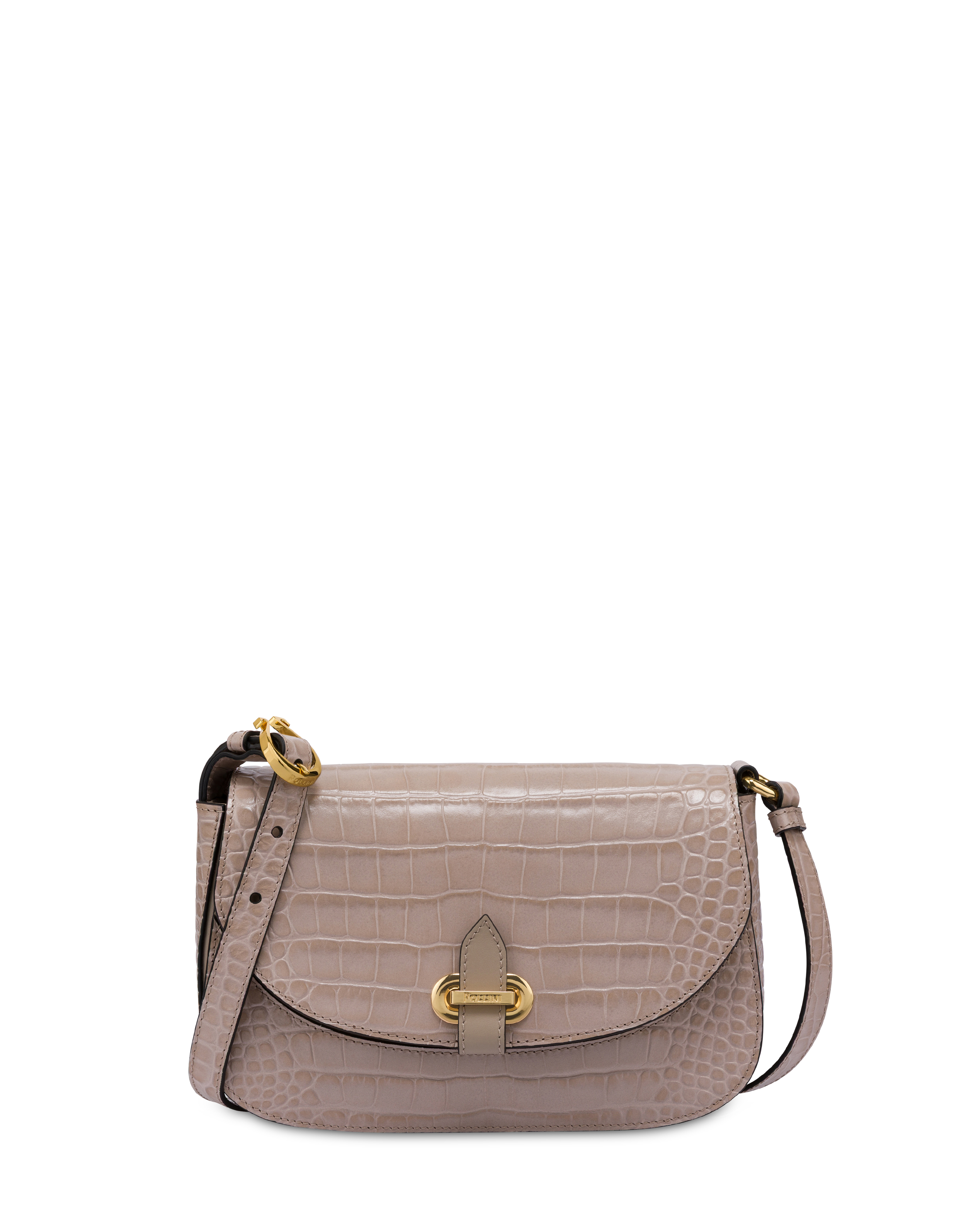 Crossbody Bag Fence In Stampa Cocco Nude/nude