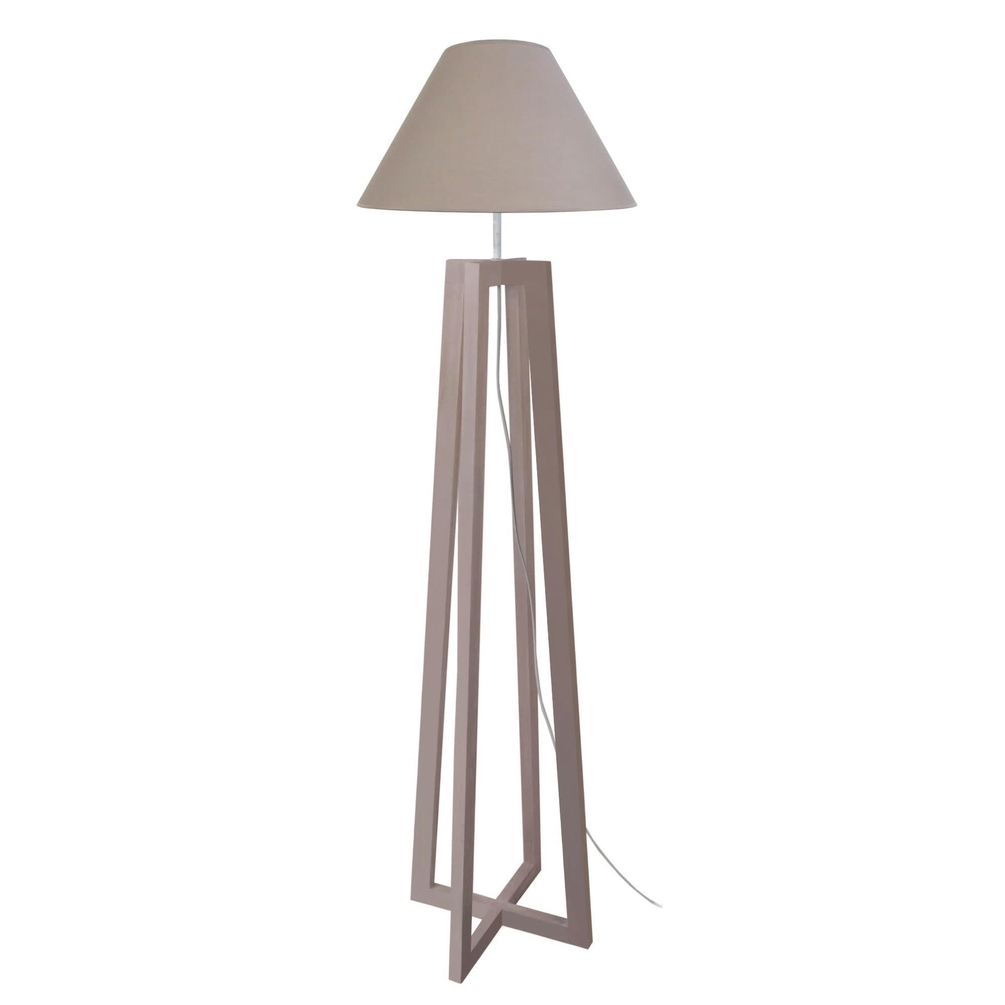 LOT - Lampadaire bois taupe