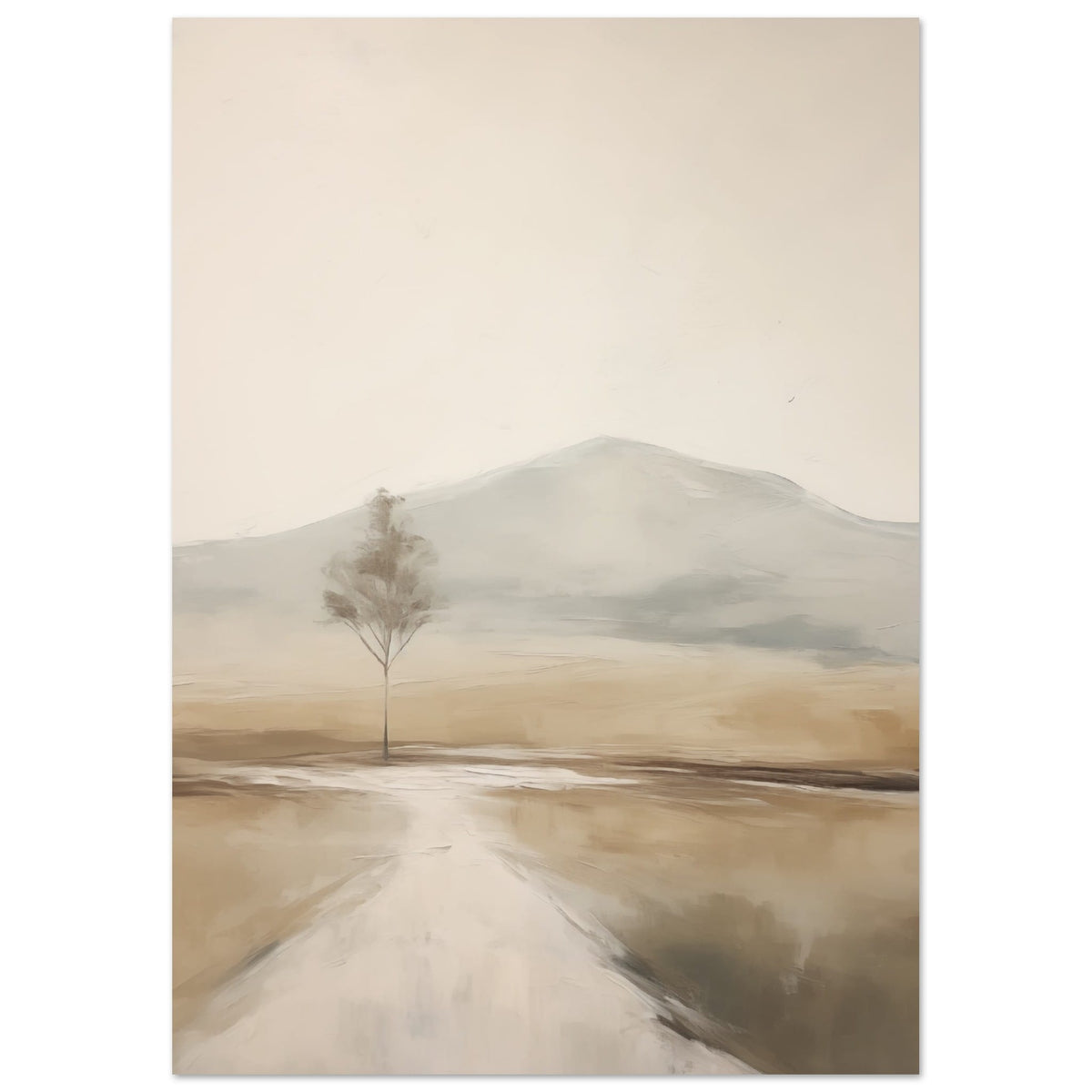 Artfulprints Poster Abstract - Tree path  - A4 21x29.7 cm - Taupe