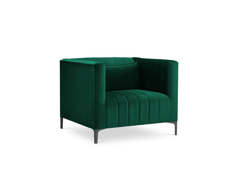 ANNITE - Fauteuil en velours vert bouteille