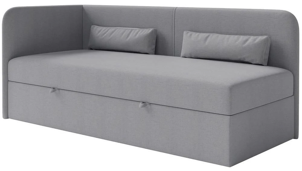 Jeugdbed Cambrils chenille links 90 x 200 cm met opbergruimte