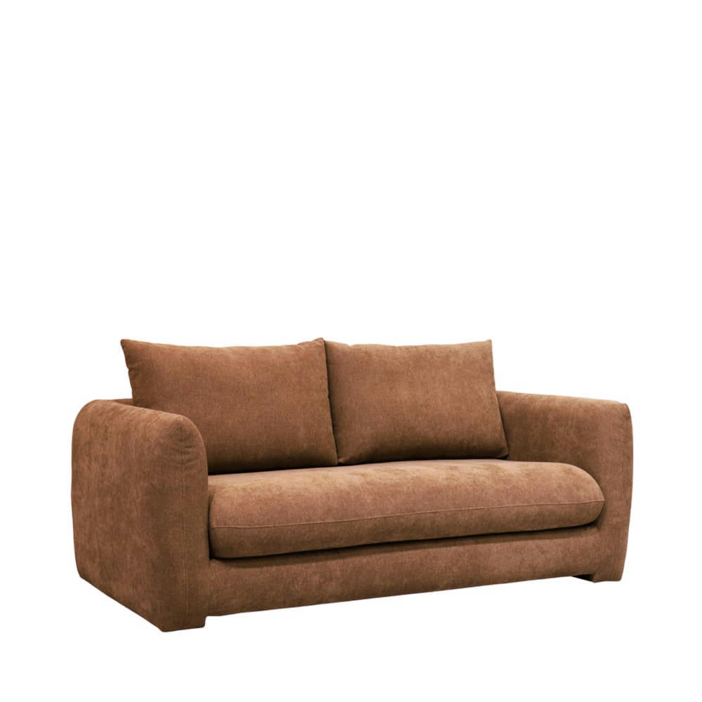 WIAME - Canapé 2,5 places en tissu terracotta