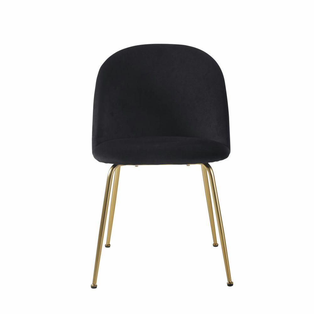 Ginette - Chaise en velours noir