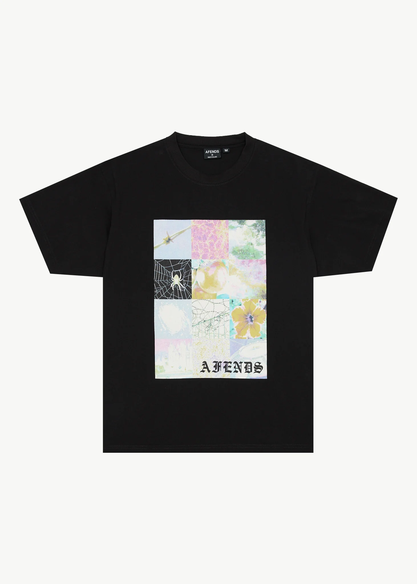 AFENDS Mens Sadworld - Heavyweight Boxy Tee - Black
