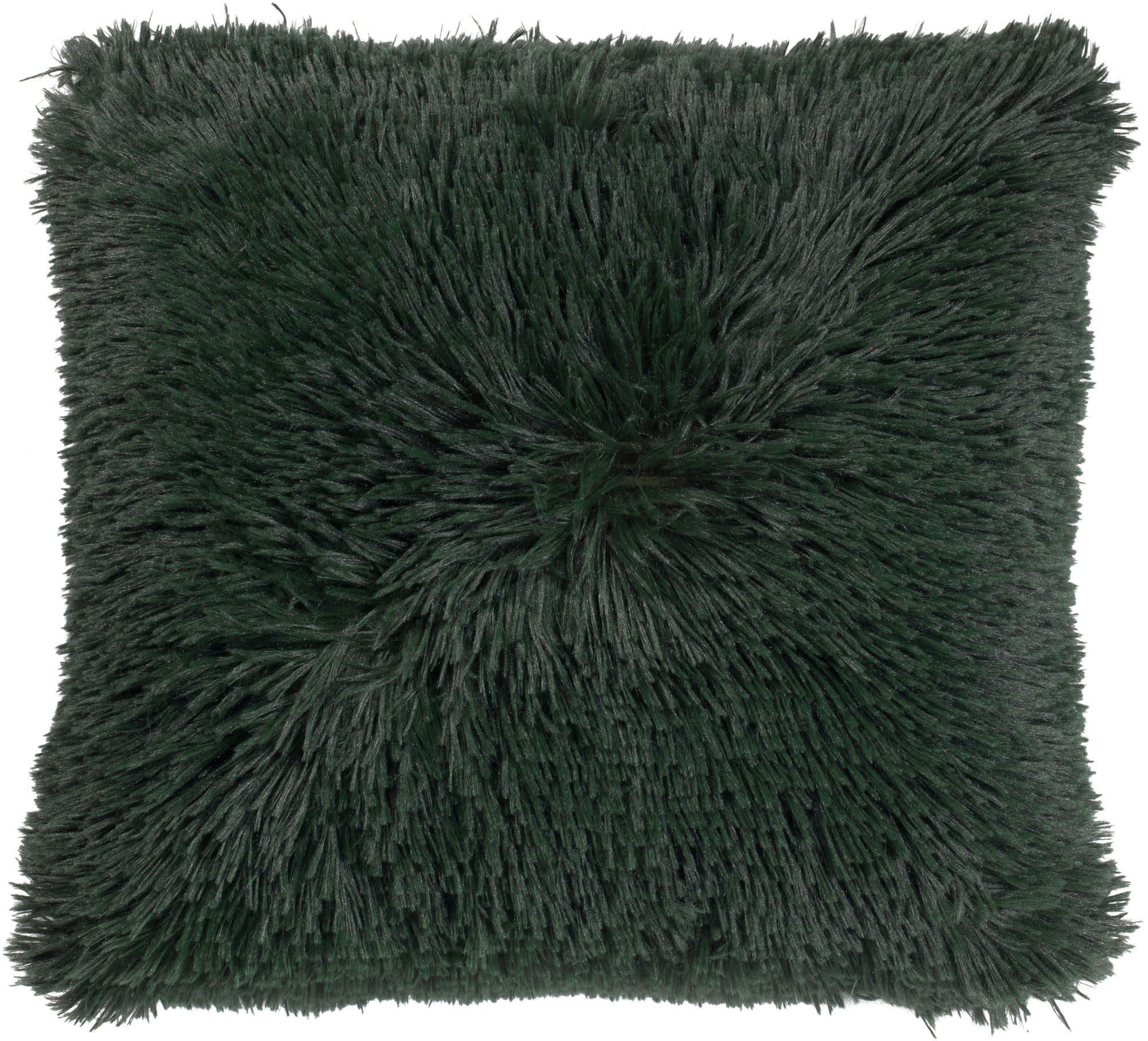 - Housse de coussin vert fausse fourrure-60x60 cm uni