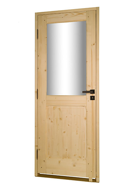Bloc Porte bois épicéa HORIZON 1 vitrage 730 droit