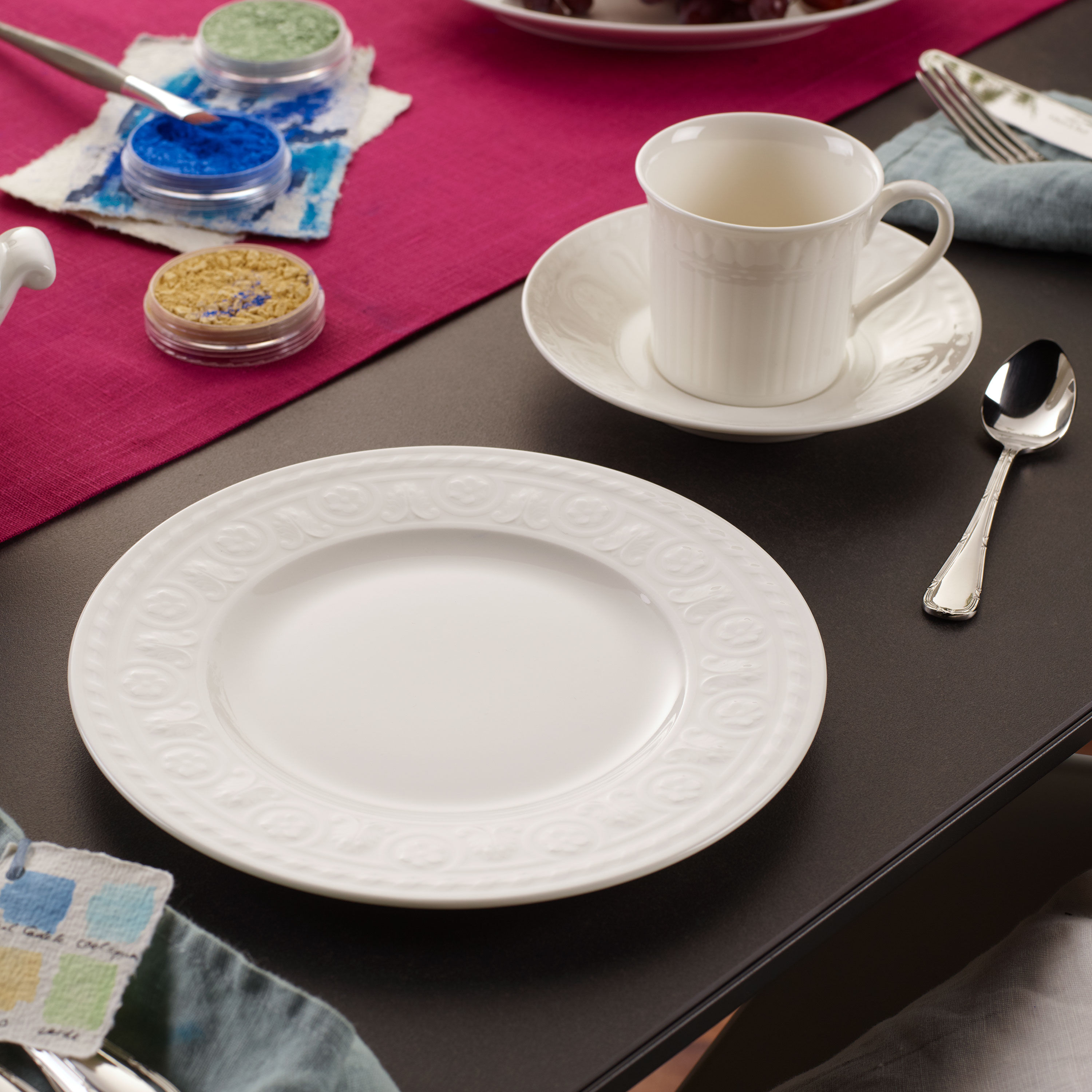 Cellini Salad/ Dessert Plate - White, 8.7'', Premium Porcelain