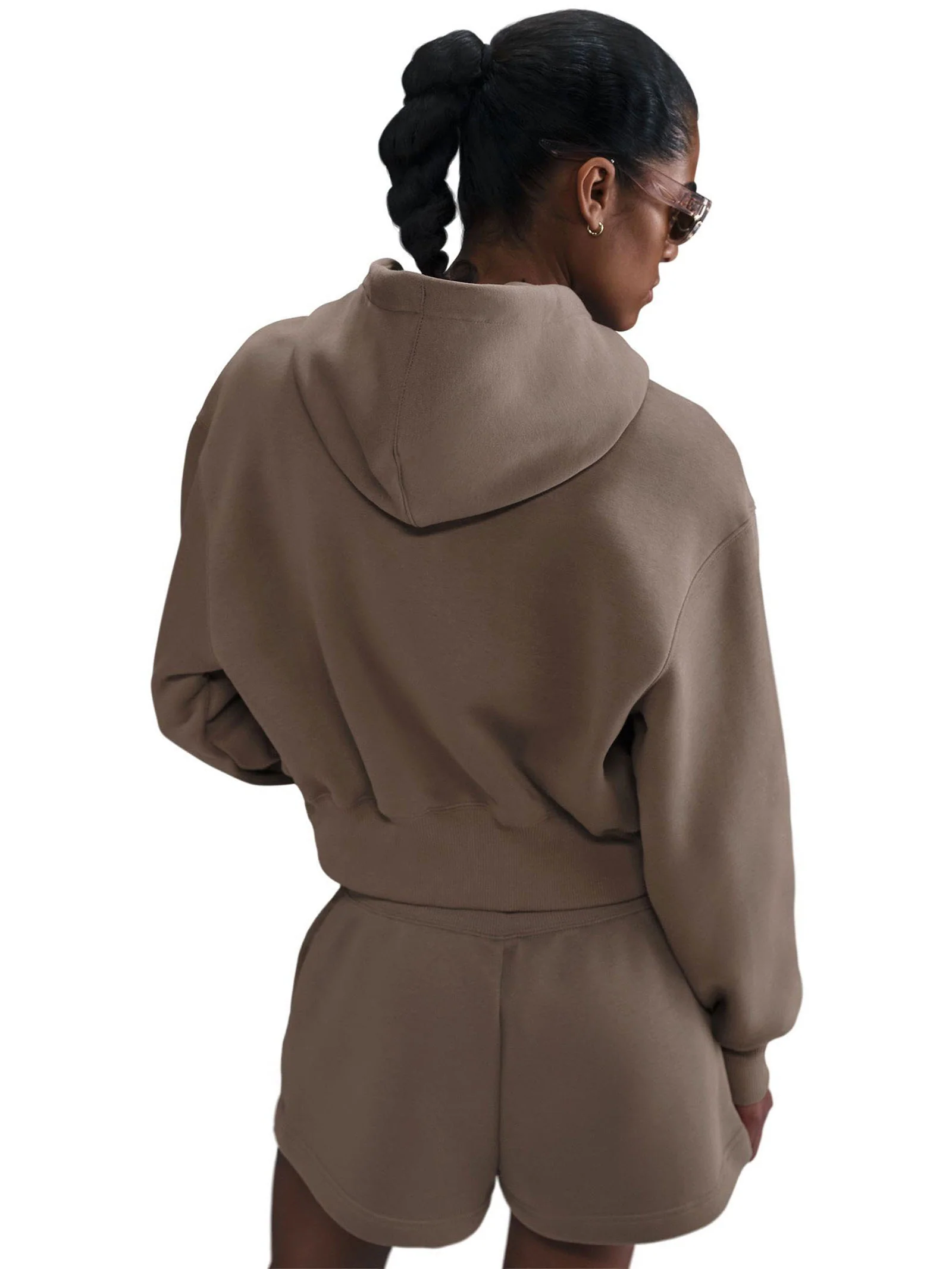 Women's Loose Cropped Full-Zip Hoodie