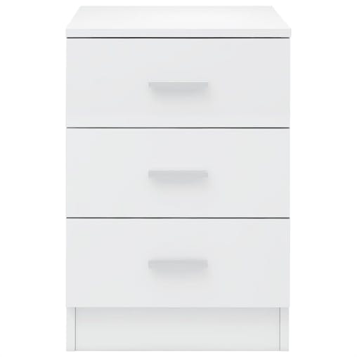 NNEVL Bedside Cabinets 2 pcs High Gloss White 38x35x56 cm Chipboard