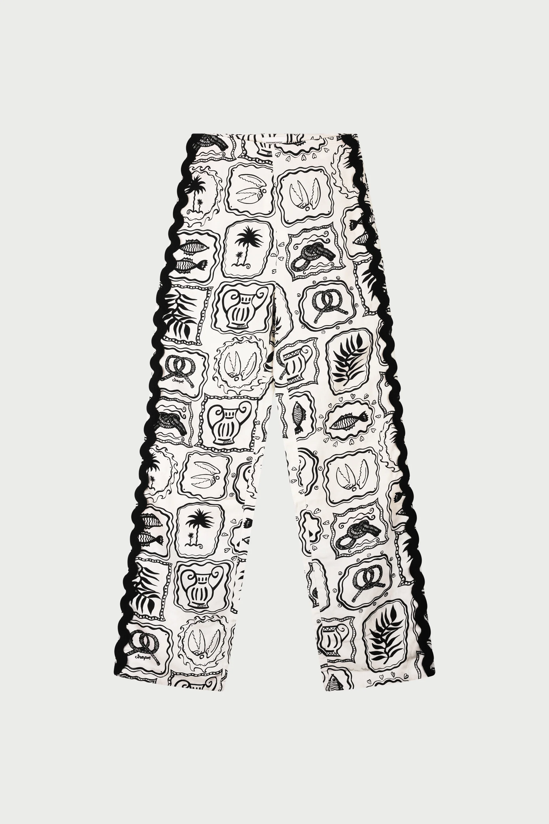 Guicho Trousers | Cosy White/Black