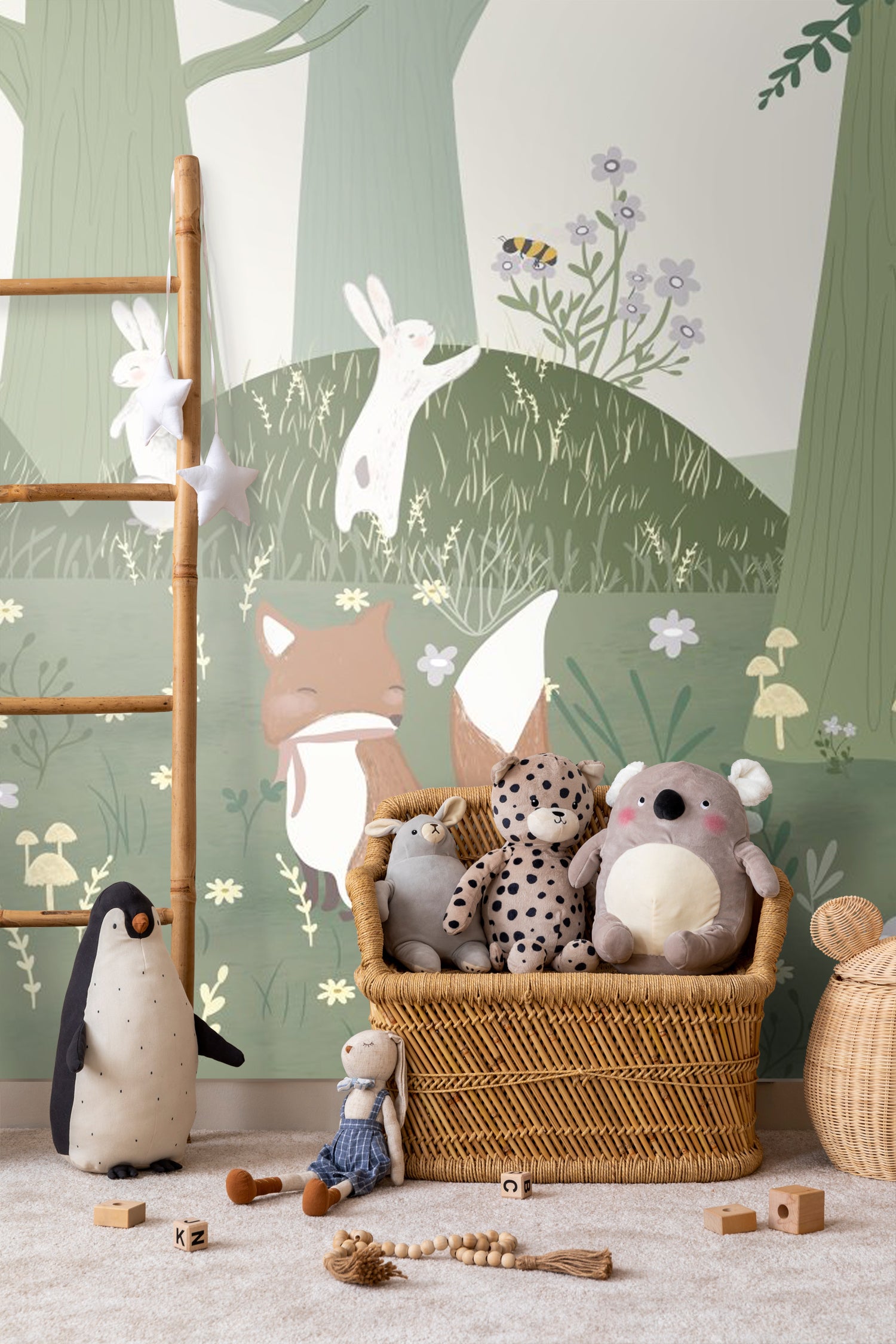 Sanders & Sanders fotobehang bosdieren groen - 400 x 279 cm - 950040