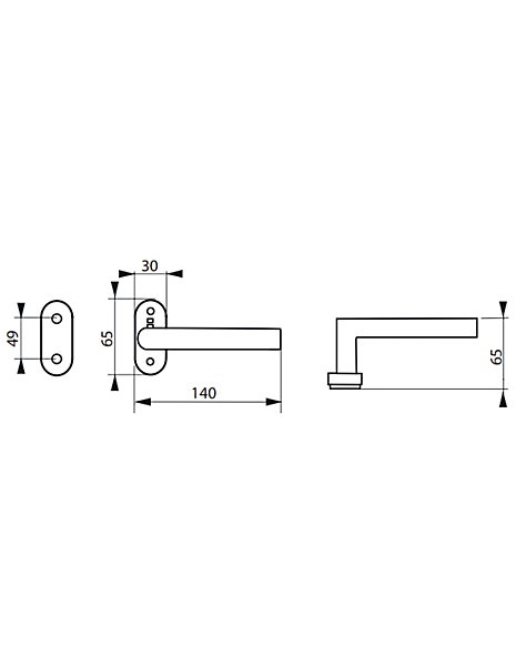 Paire de béquilles pour porte, carré 7 x 110mm, aspect inox - THIRARD