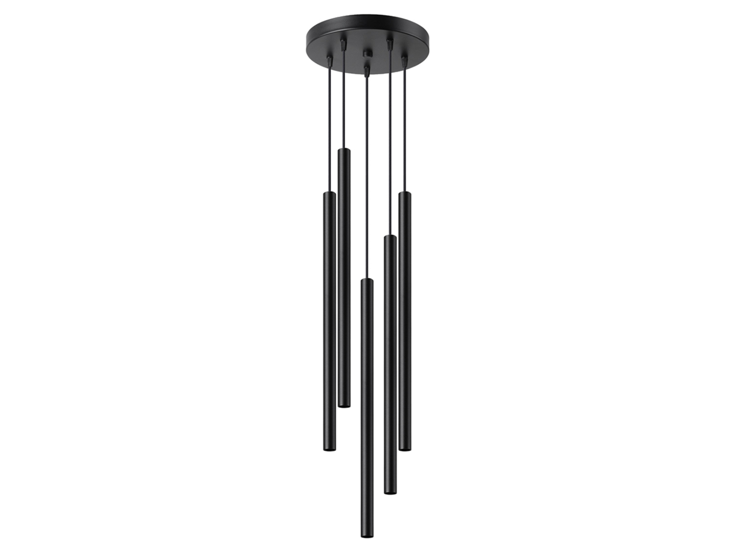 Lampa wisząca Pastelo 5-punktowa 110 cm stalowa czarna