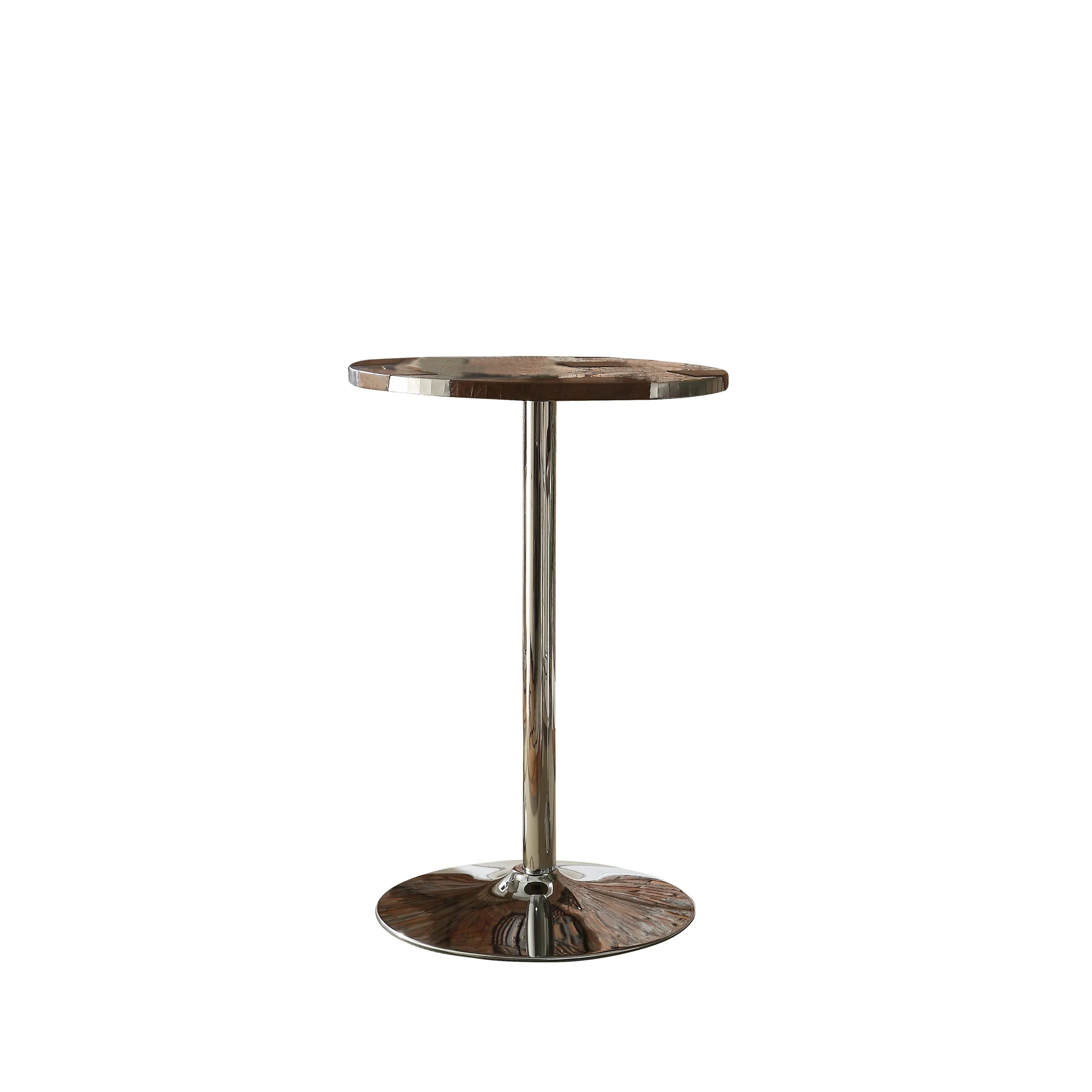 Acme Furniture Brancaster Bar Table, Top Grain Leather & Aluminum