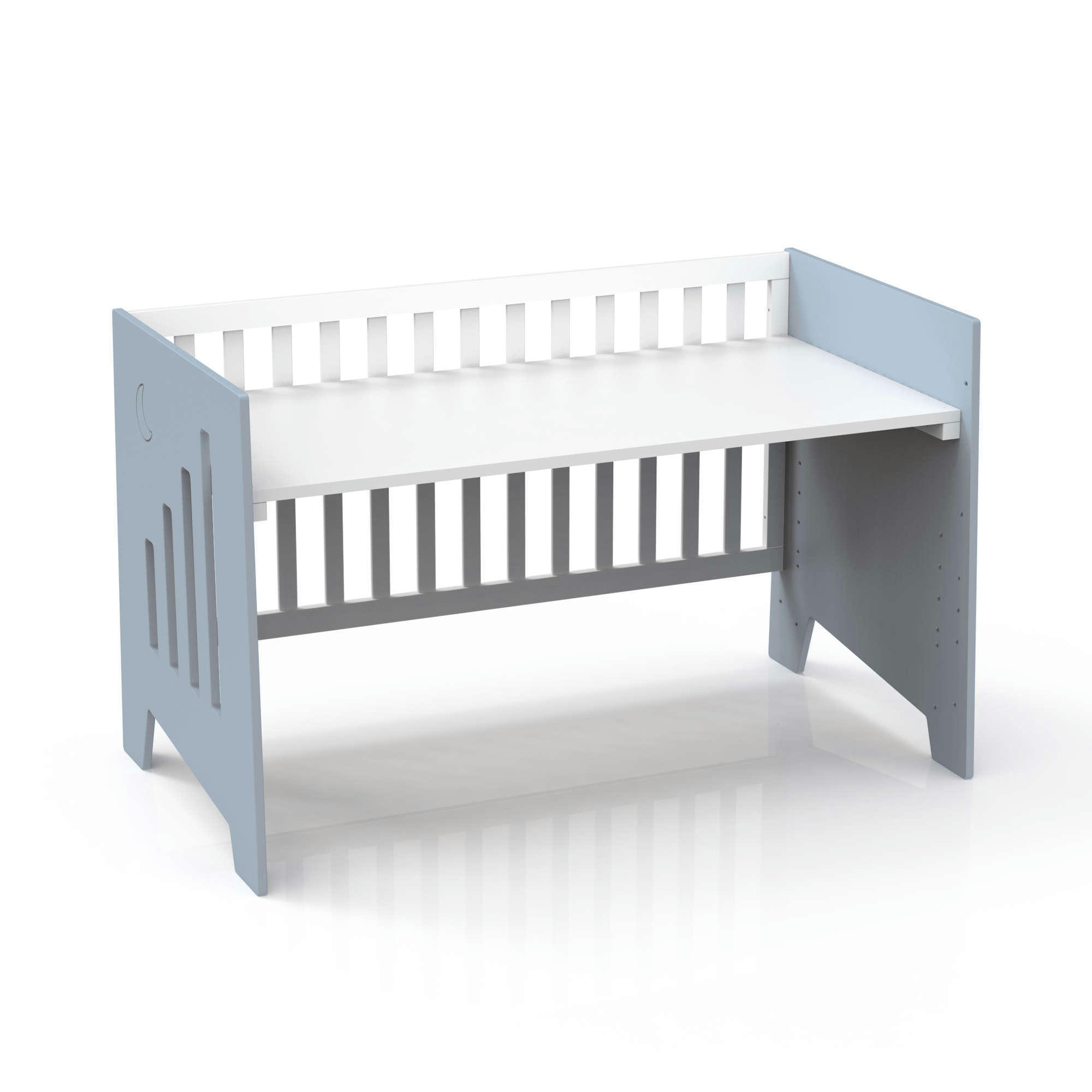 OMNI XL - Lit bébé - bureau (2en1) 70x140 cm en bleu