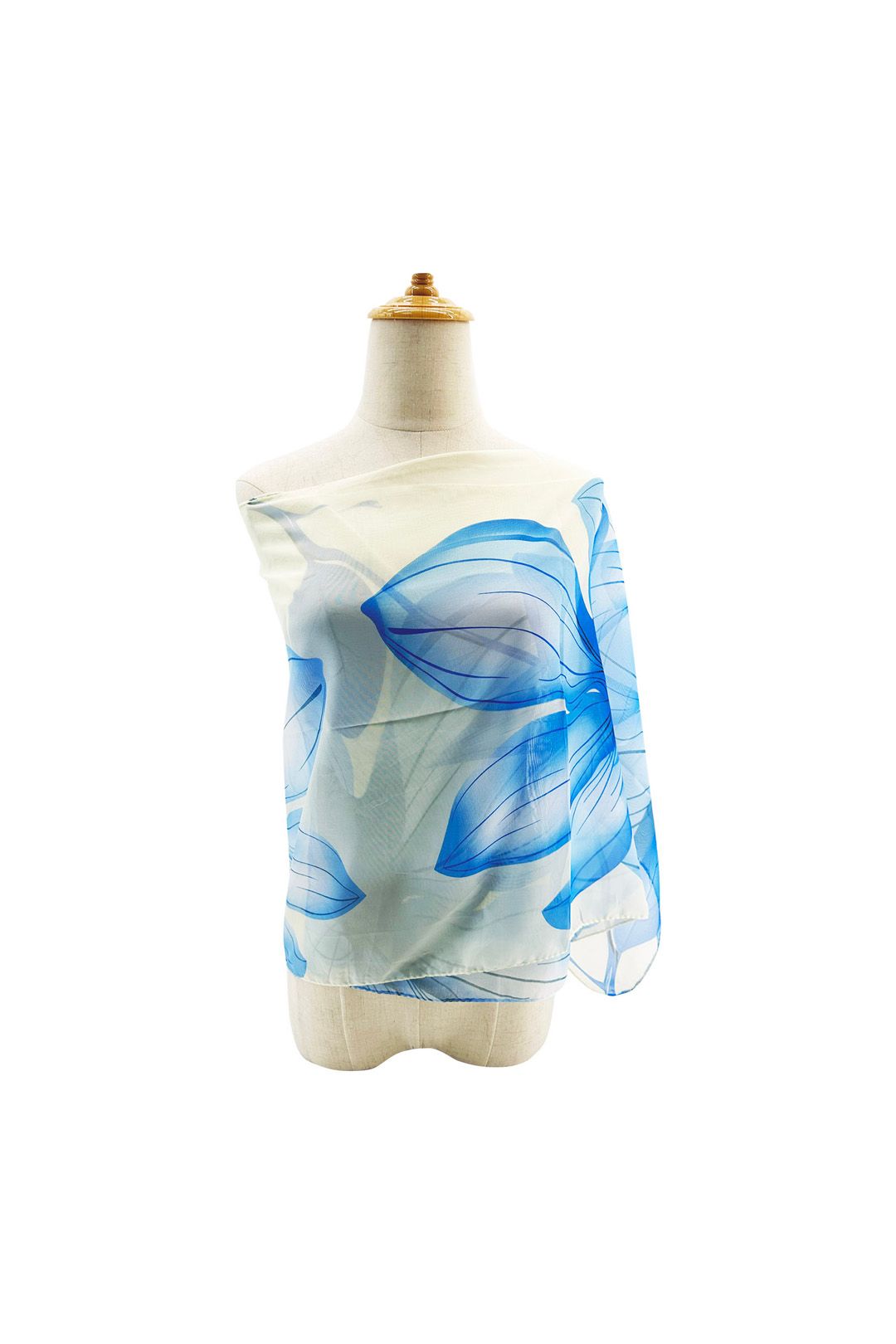 Vellin Abstract Lily Floral Print Chiffon Scarf