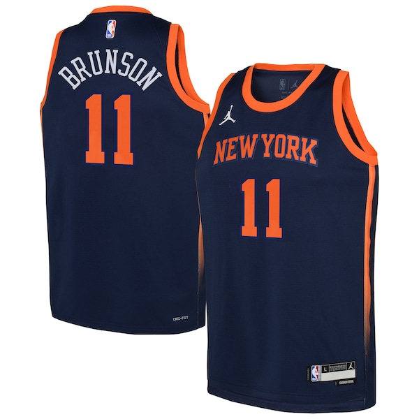 Jalen Brunson New York Knicks Jordan Brand Youth Swingman Jersey - Statement Edition - Navy
