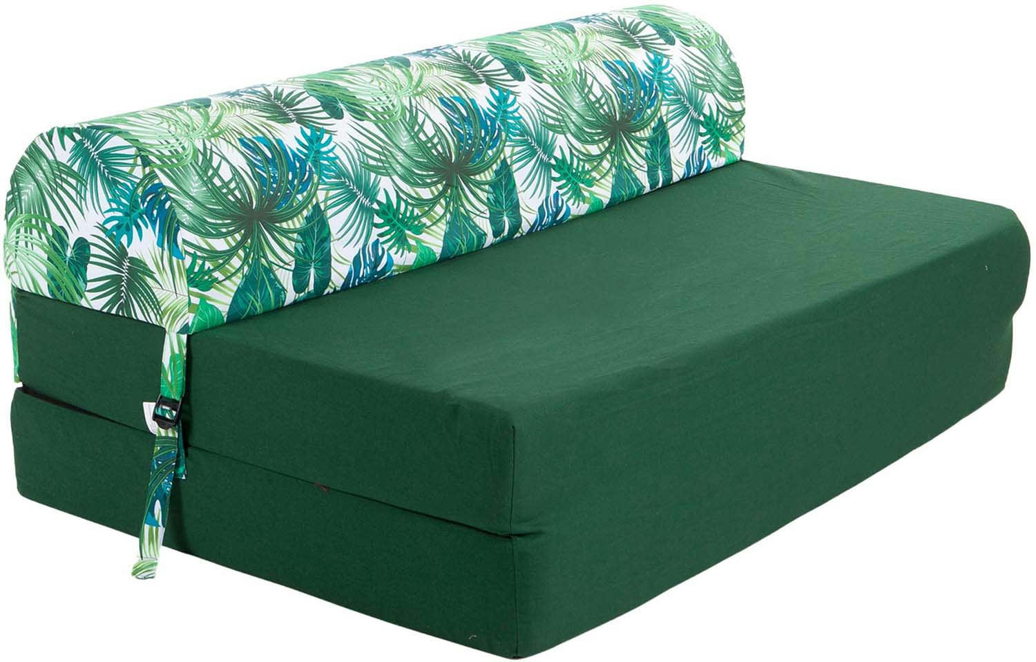 - Chauffeuse double en coton coussin imprimé deep jungle