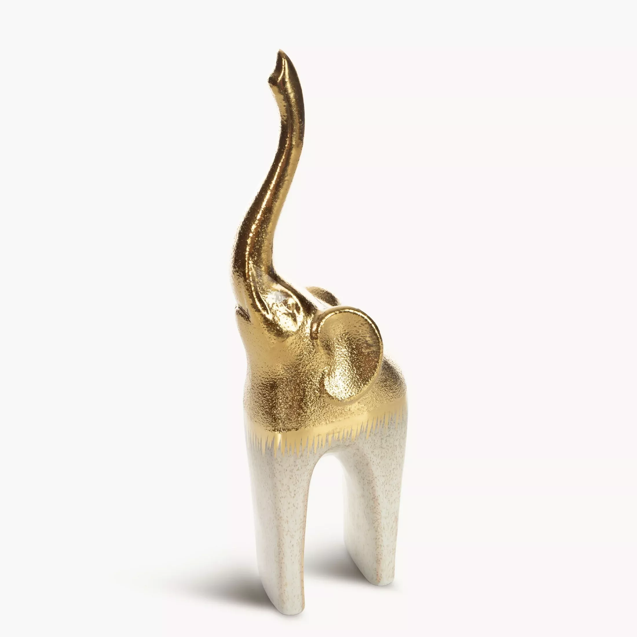 Figurka ceramiczna kremowo-złota słońz lśniącą powierzchnią 12x7x35 cm MAX 1