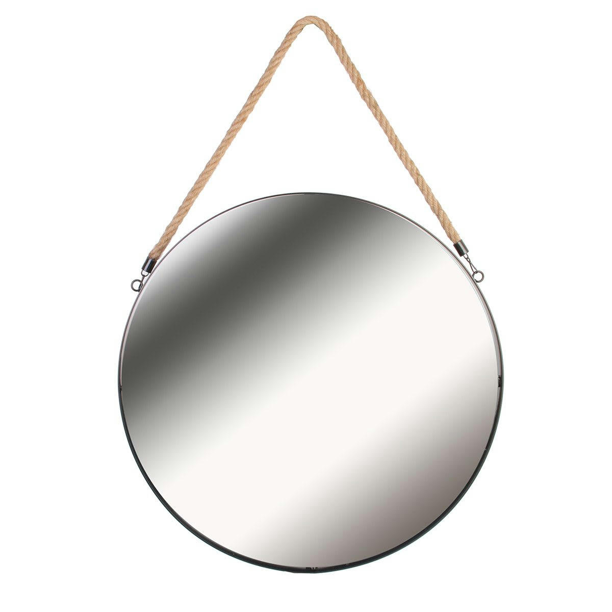 - Miroir rond noir anse jonc D50cm