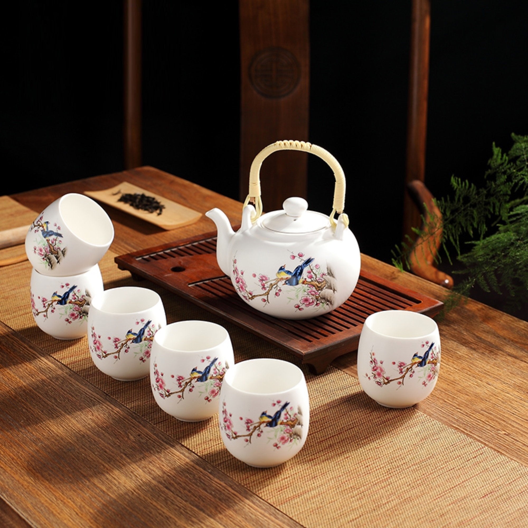 Fine Asianliving Chinese Theeservies Set 7 Porselein