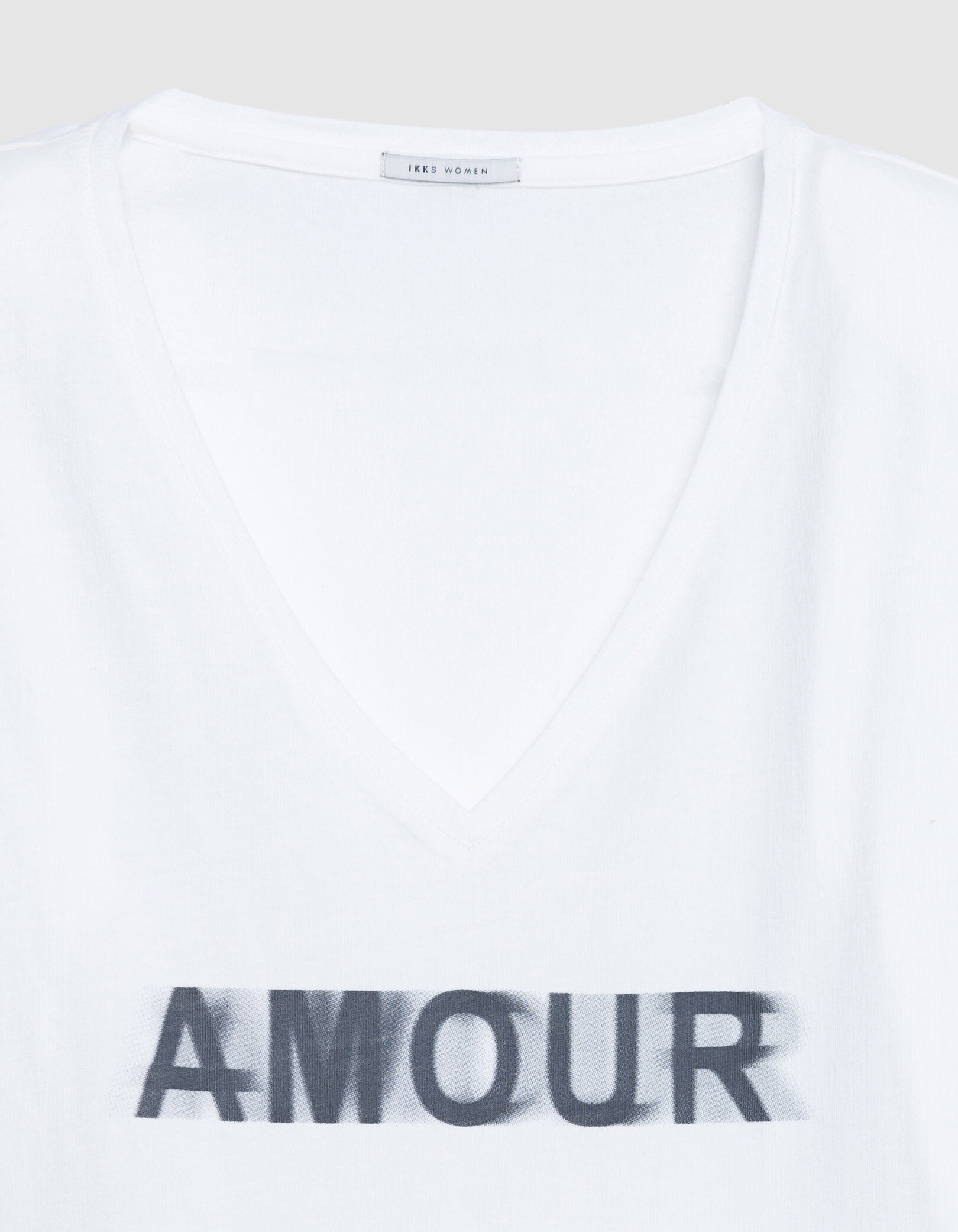 Tee-shirt blanc coton bio message épaulettes Femme