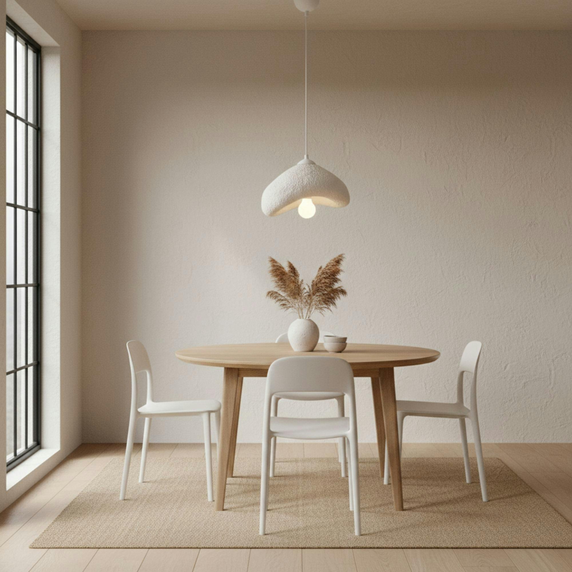 Suspension chambre blanche design organique 30 cm NOXIS