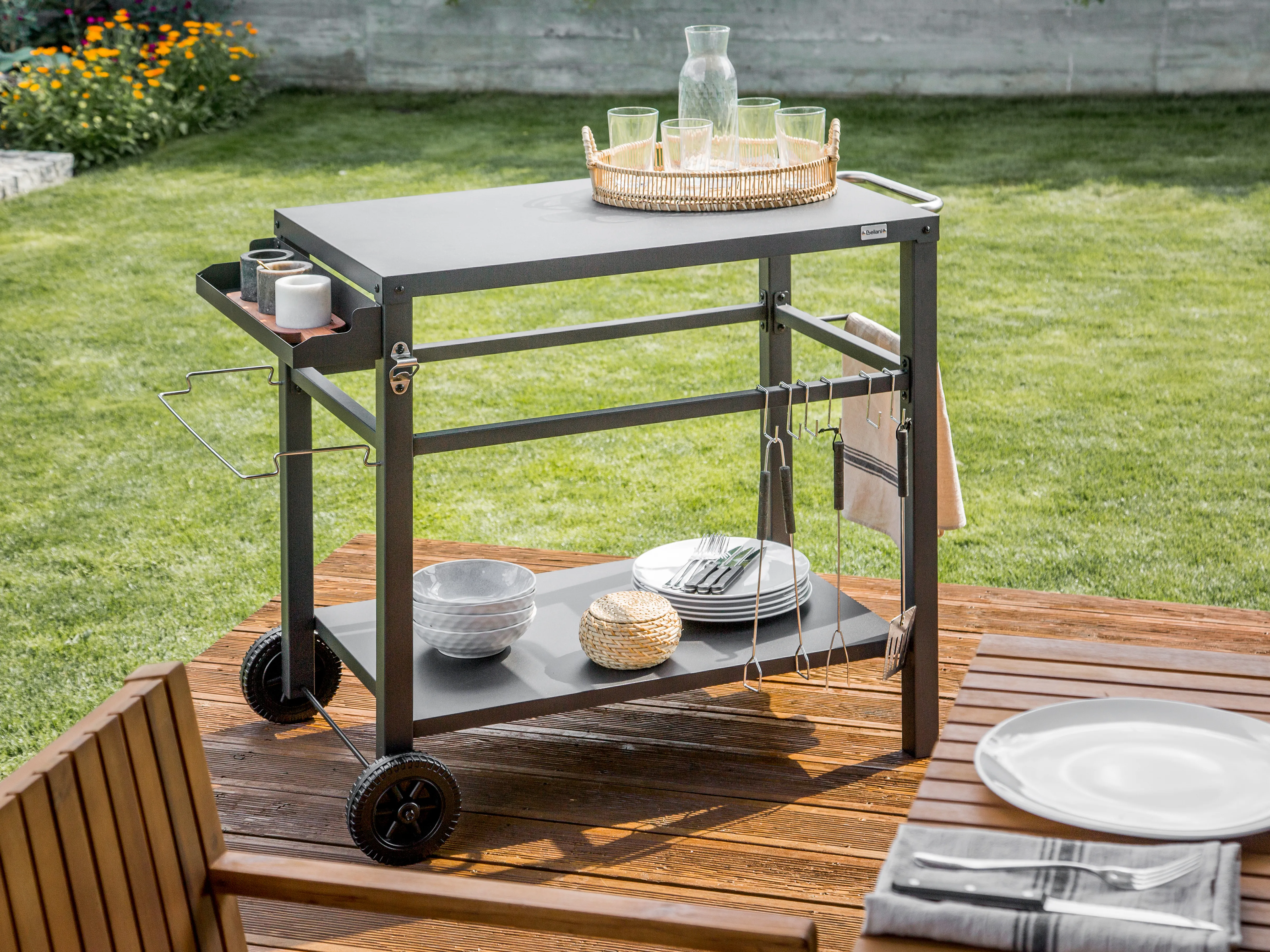 Garden Serving Trolley STALETTI Metal Black