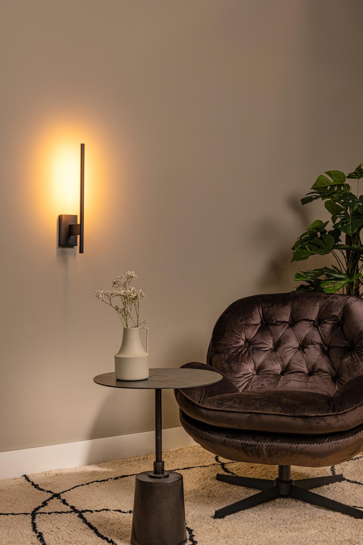 Lucide wandlamp FINAN - Geïntegreerde LED - Zwart