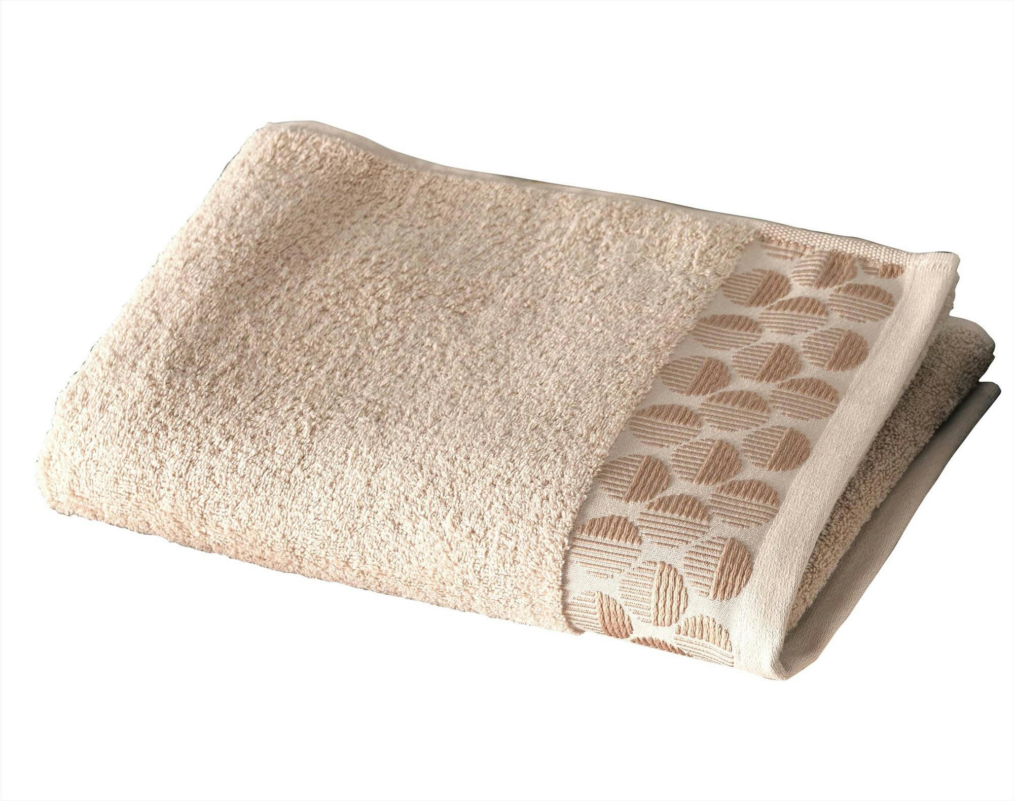 SERVOPTIQUE - Serviette de toilette 50x90 beige en coton 450 g/m²