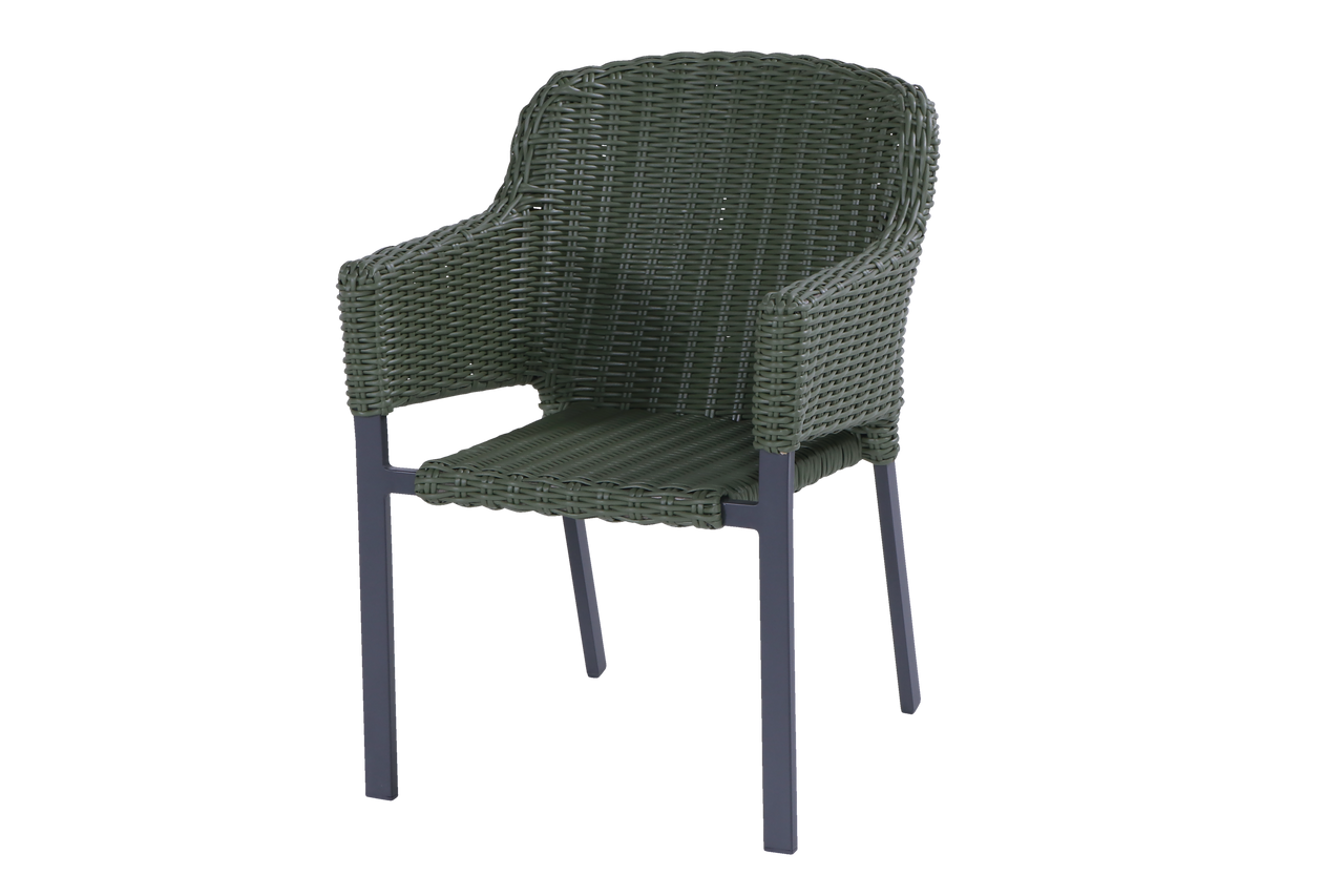 Hartman Tuinstoel Cairo - Groen Wicker - Zithoogte 49cm
