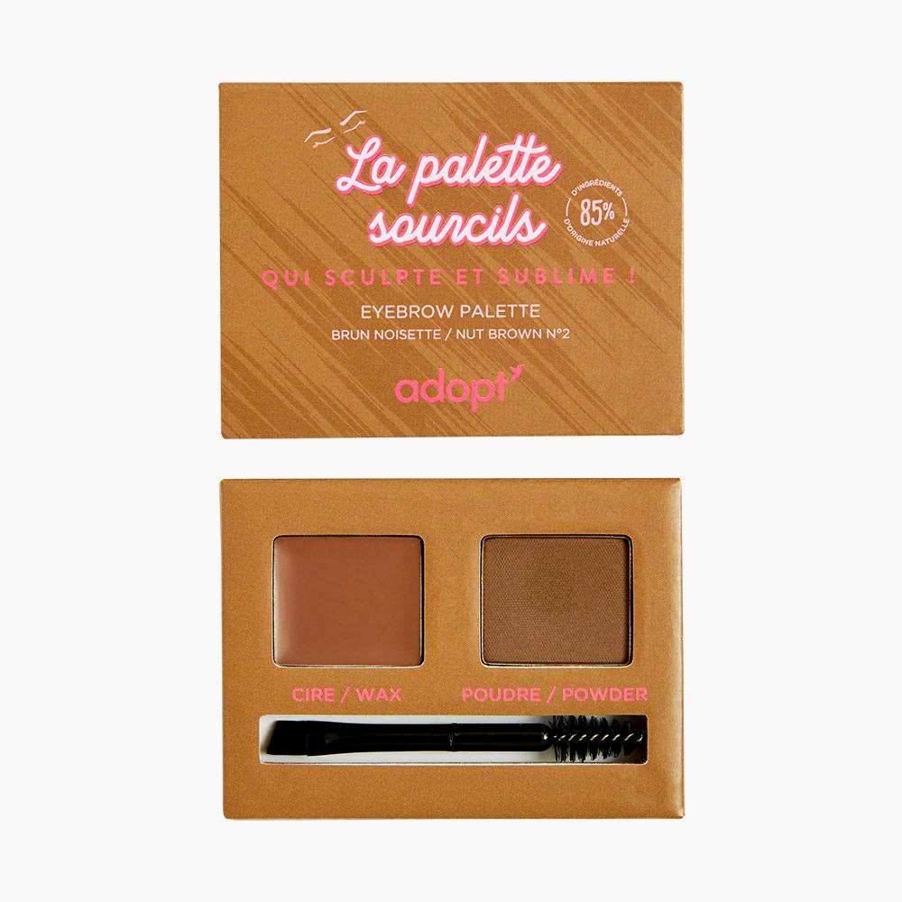 La palette sourcils qui sculpte et sublime !Palette sourcils et cire fixatrice - Brun noisette
