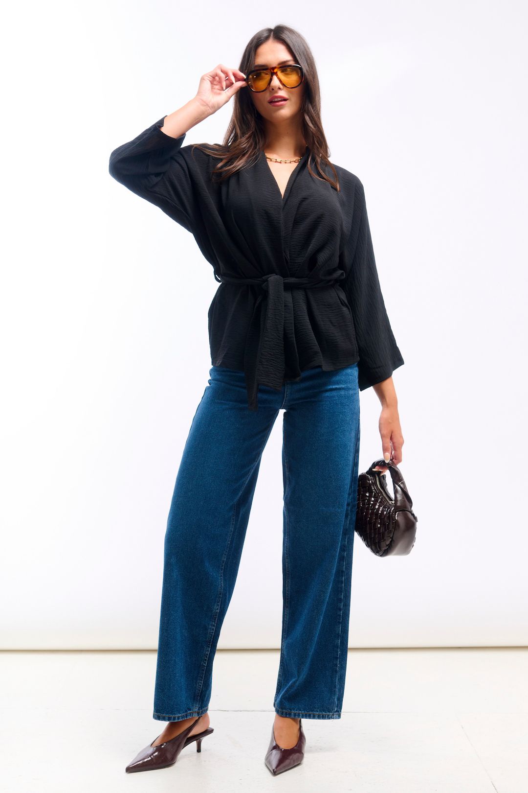 Needs No Label Black Soft Belted Jacket